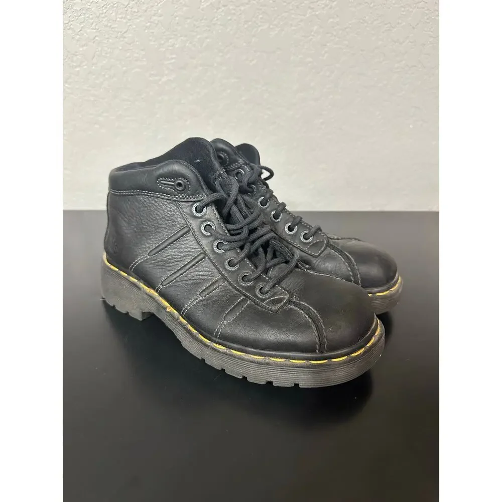 Dr. Martens 9763 Made In England Black Leather Chunky Work Boot Men 6 Grunge Y2K